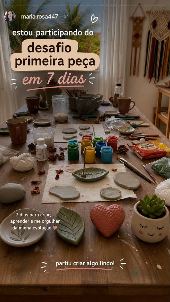 Depoimento de aluna no Instagram Stories