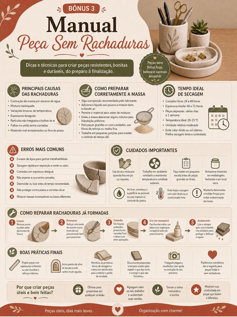 Manual peça sem rachaduras